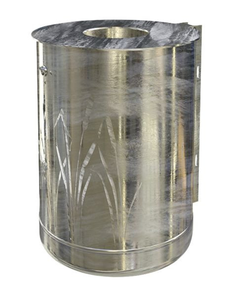 Conteneur à déchets Renner environ 50 L, modèle roseau avec disque de couvercle, galvanisé à chaud, galvanisé à chaud, 7039-65FV