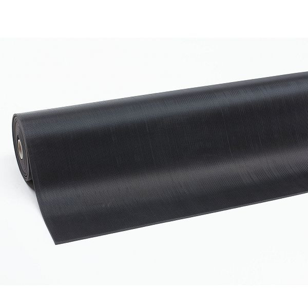 Notrax Rib 'n' Roll Tapis de sol et revêtement de sol à fines nervures de 6 mm 751, noir, 100 cm, vendu au mètre, 751C0036BL