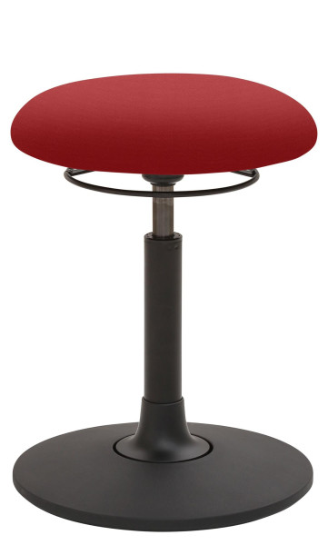 Tabouret Mayer Sitzmöbel , assise en plaque ronde, rembourré, avec anneau de déclenchement noir, hauteur d'assise 49 - 69 cm, rouge, 1166_GF30_30311