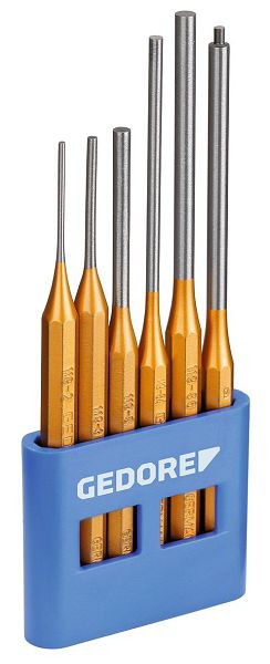 Jeu de chasse-goupilles GEDORE, 6 pièces, support PVC, forme longue, 8839990