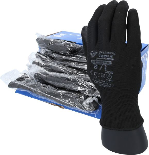Brilliant Tools Gants en tricot micro fin, taille 9/L, BT156932