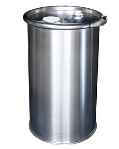 Fût inox DENIOS avec couvercle, 30 litres, paroi lisse, 269-230