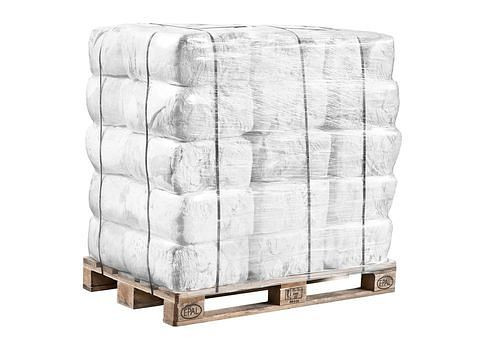 DENIOS chiffon de nettoyage tissu éponge blanc, 1 palette, 30 cubes pressants de 10 kg chacun, 285748