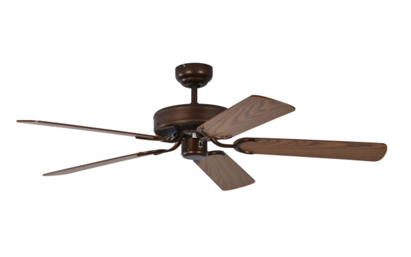 Ventilateur de plafond Pepeo Potkuri bronze vieilli / chêne 132 cm avec chaînette, 1335201232v1