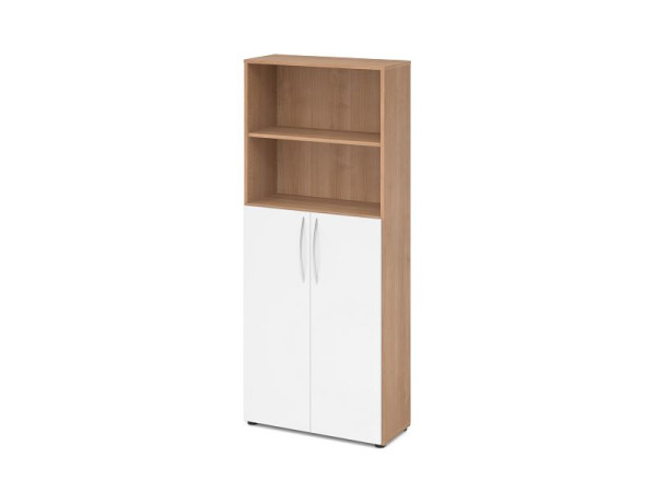 Hammerbacher étagère 5OH, 3OH portes en dessous BM noyer/blanc, V4770/N/W/BM