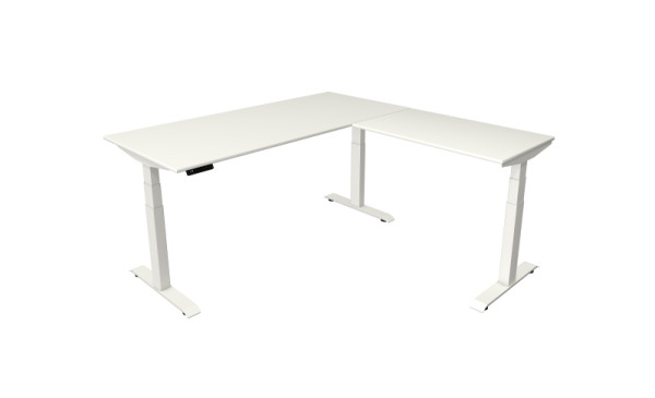 Kerkmann table debout/assise Move 4 nouveau 180 x 80 cm avec rallonge 100 x 60 cm cadre blanc, plateau blanc, 10093110