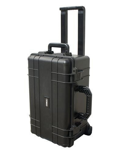 Valise de protection DENIOS en plastique (PP), noire, avec mousse et roulettes, 37 litres, 247-519