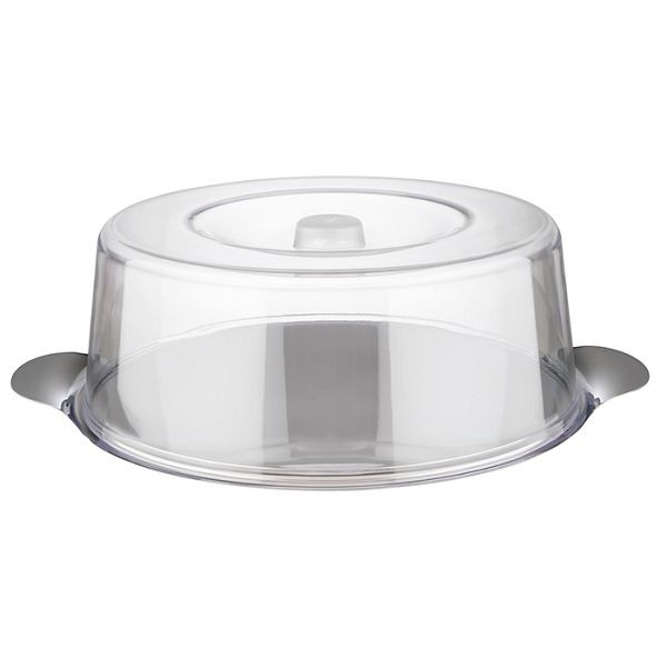 Plat à gâteau APS avec couvercle, Ø 30 cm, hauteur du couvercle 11 cm, plat à gâteau : inox 18/0, couvercle : polystyrène, 00065