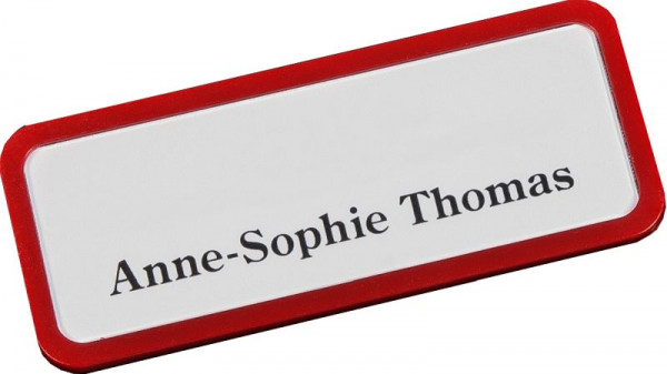 Badge nominatif en plastique Eichner rouge 9218-03006