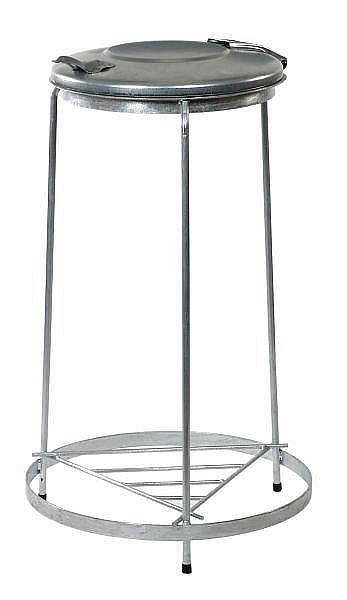 Support pour sacs poubelle Renner, cadre trépied 120 L, empilable, largeur 545 mm x profondeur 545 mm x hauteur 920 mm, galvanisé à chaud, 8016-00