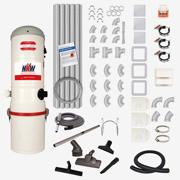 Kit complet HKW SMALL 1 - 3 douilles d'aspiration, tuyau d'aspiration 6 m, 2100306