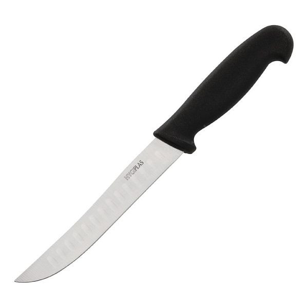 Couteau d'office Hygiplas bord dentelé noir 12,5cm, C420