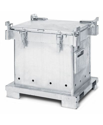 Conteneur DENIOS ASP pour la collecte/le transport de bombes aérosols vides, 800 l, galvanisé à chaud, 208-417
