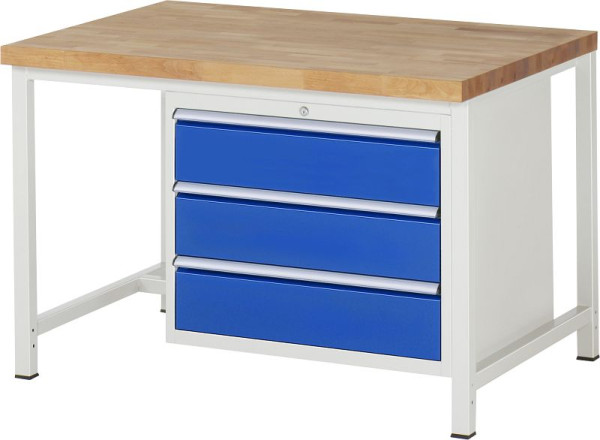 Etabli RAU série 8000 - modèle 8257, L1250 x P900 x H840-1040 mm, base système L1245 x P850 x H800-1000 mm, 03-8257A1-129B4H.11