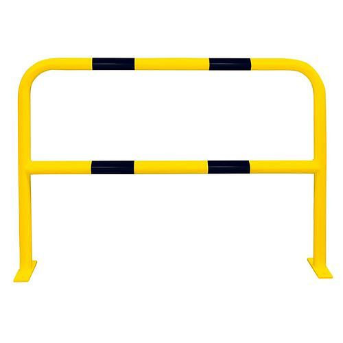 Barre de protection Moravia avec genouillère, galvanisée à chaud, revêtement jaune, 4 bandes noires, à cheviller, 311110