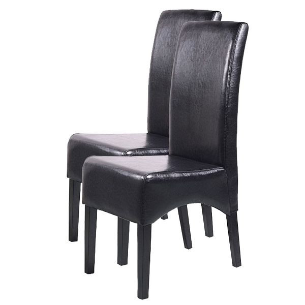 Mendler ensemble de 2 chaises de salle à manger chaises de cuisine Chaise Latina, CUIR, noir, pieds foncés, 7950
