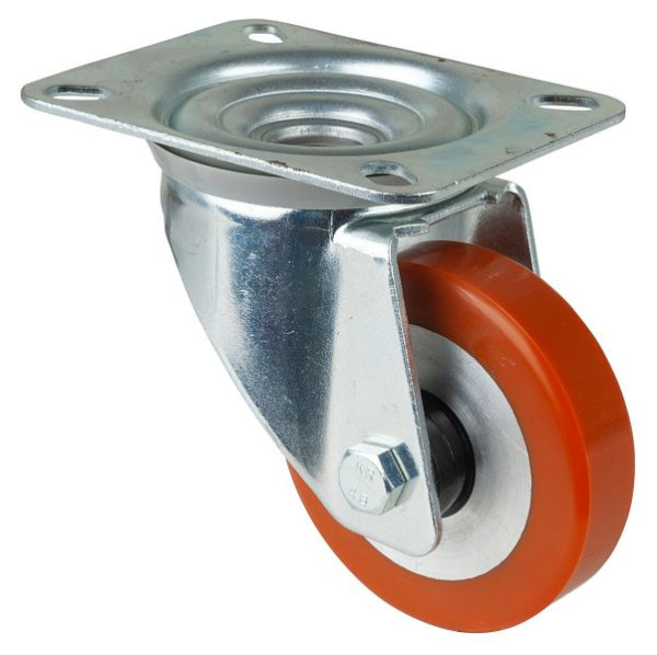 Rouleau de transport BS rollers, largeur de roue 20 mm, roue Ø 80 mm, capacité de charge 120 kg, bande de roulement en polyuréthane moulé, corps de roue en aluminium, roulements à billes, L400.B90.080