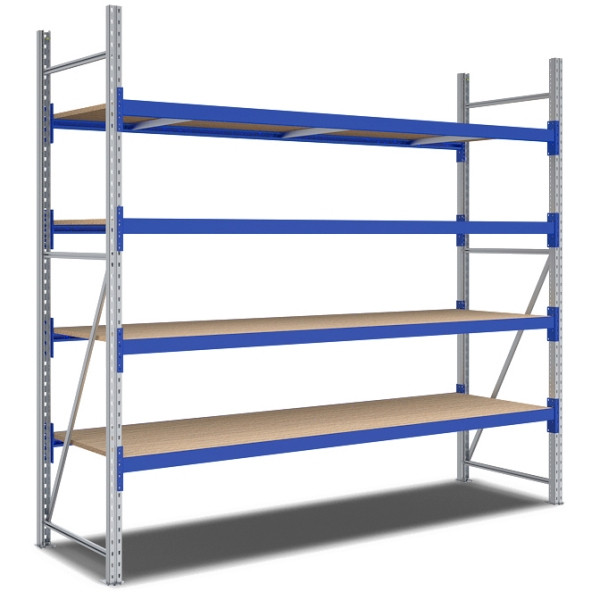 BITO rayonnage grande portée /F2 2500x800x2700 champ de base 4 niveaux aggloméré RAL5010 U, C0350-0038