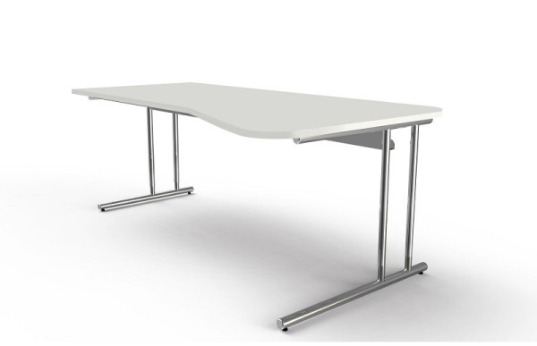 Table de forme libre Kerkmann L 1950 x P 800/1000 x H 680-820 mm, Artline, coloris : blanc, 11766510