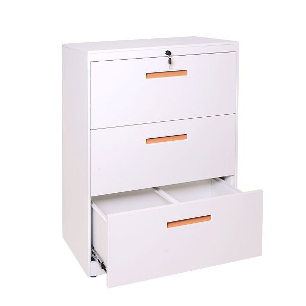 Mendler classeur suspendu HWC-A10, classeur armoire de bureau armoire en acier, A4 verrouillable, 103x76x46cm blanc, 72648+72649