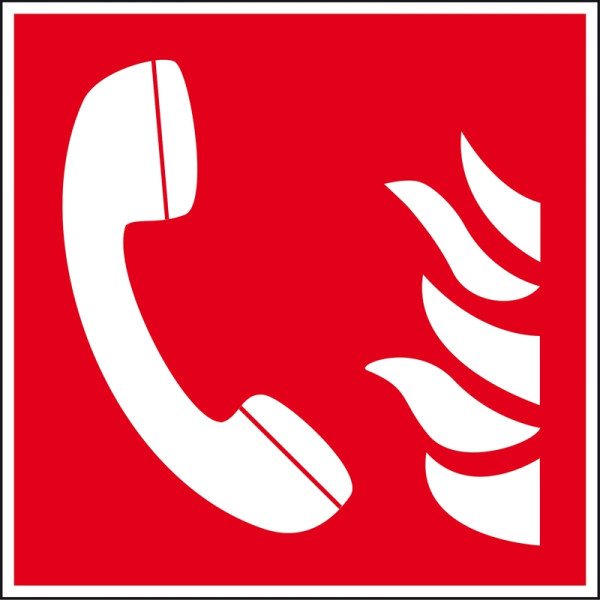 Panneau de protection incendie Eichner "Téléphone d'alarme incendie", L x H : 20 x 20 cm, aluminium, photoluminescent HI 150, 9225-13045-020