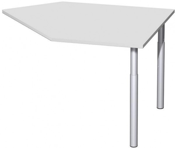 table d'extension de données geramöbel à droite avec pieds de support, matériel de liaison inclus, réglable en hauteur, 1060x1225x680-820, gris clair/argent, N-657105-LS