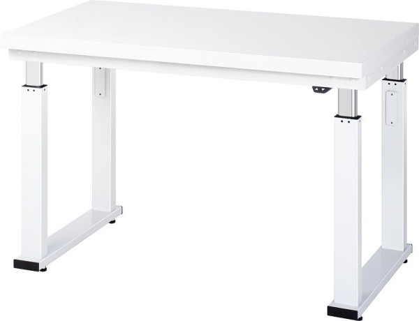 Etabli RAU série adlatus 600 (réglable électriquement en hauteur), plan de travail avec revêtement en stratifié dur, 1250x740-1140x700 mm, 08-WB-125-070-H