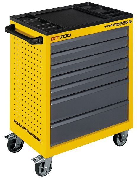 Chariot d'atelier Kraftwerk BT700 JAUNE 60/40 7 tiroirs, 101.117.101