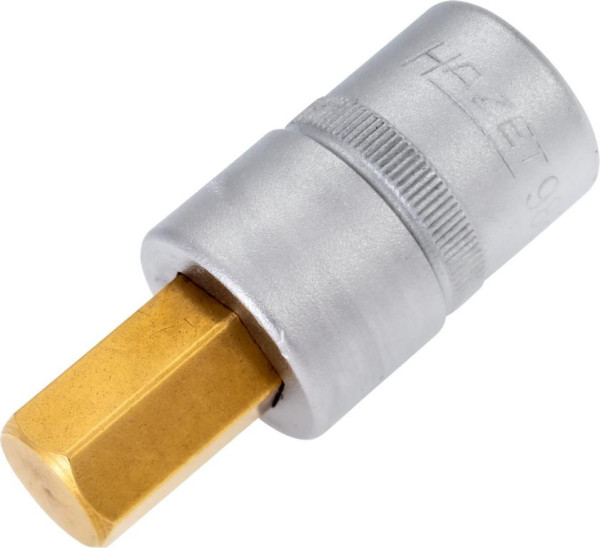 Douille tournevis Hazet, carré creux 12,5 mm, profil six pans creux, 14 mm, version courte avec moletage, 986-14