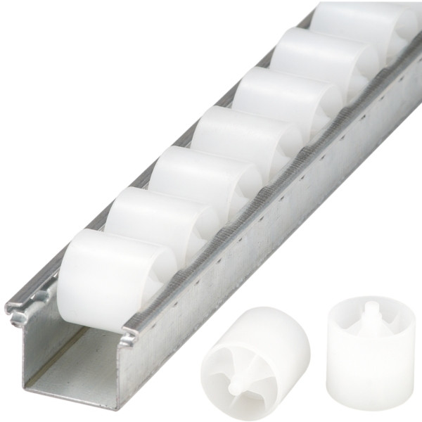 Barre à galets BITO SDS / galet cylindrique 2000, pas : 28 sans perforation, vendu au mètre, C0630-0134