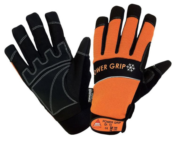 Hase Safety POWER GRIP WINTER noir/orange, gants en néoprène à 5 prises, taille : 9, UE : 10 paires, 402050-9