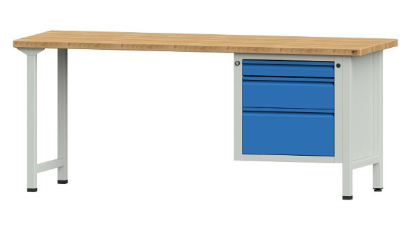 Établis ANKE Établi combiné, modèle 730 E, 2000 x 700 x 840 mm, RAL 7035/5012, BMP 40 mm, 510.808