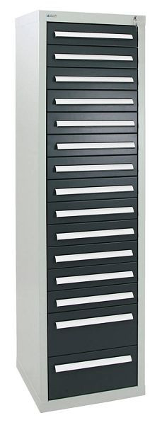 armoire à tiroirs émoussés série T-100/35-5, RAL 7035/7016, 15 tiroirs (13x100, 2x200mm), 8155771