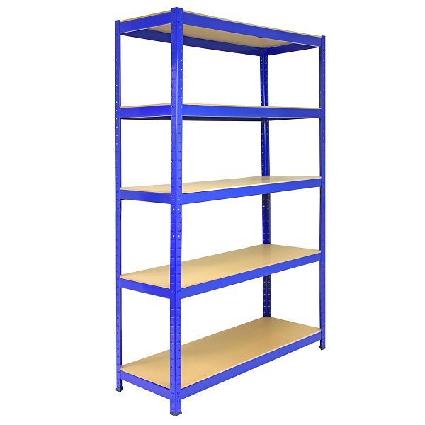 Monster Racking 5 x T-Rax étagère de rangement en acier industriel 180 cm x 120 cm x 45 cm bleu sans vis, 10255#7100