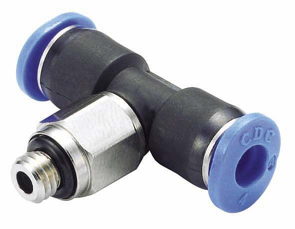temporisateur B-TEdM-3-M3-KU, mini-série raccord à vis en T, réglable sans pression, tuyau Ø : 3 mm, filetage : M3, UE : 10 pièces, 03180610