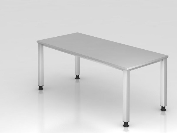 Hammerbacher Bureau 4 pieds carré 180x80cm gris, forme rectangulaire, VQS19/5/S