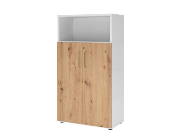 Hammerbacher étagère/portes, 4OH, blanc/chêne astre, VFW48T3KG/W/R/BS