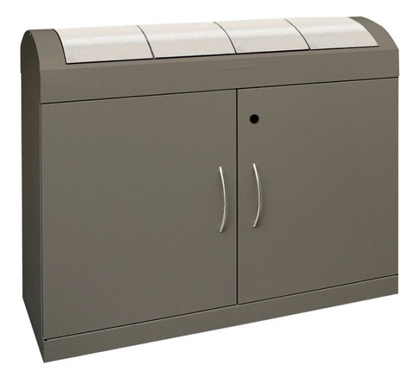 tri des déchets contondants TD 4-aspect-plus-, moka doux/acier inoxydable, conteneur intérieur galvanisé, 4x45 litres, 5601008