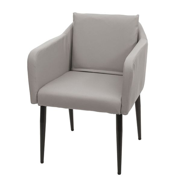Chaise de salle à manger Mendler HWC-H93, chaise de cuisine, fauteuil, simili cuir gris taupe, 74730