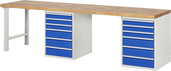 Etabli RAU série 7000 - modèle 7515-8, L3000 x P700 x H890 mm, base système L3000 x P650 x H850 mm, 03-7515A8-307B4M.11