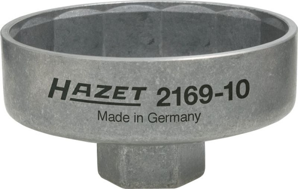 Clé pour filtre à huile Hazet, carré creux 10 mm (3/8 pouce), profil externe 14 pans, 82 mm, 2169-10