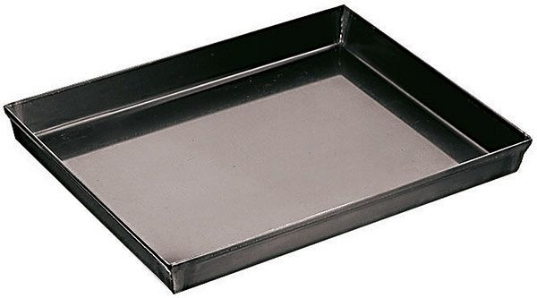 Plat à pizza APS, 60 x 40 cm, hauteur : 2,5 cm, boîte bleue, bord plié, ne passe pas au lave-vaisselle, épaisseur du matériau 0,7 mm, 88256