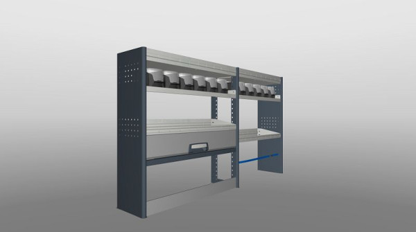 Solution d'équipement embarqué Plastipol-Scheu Profi-Line, module 1145 x 1990 x 310 mm, PL 705