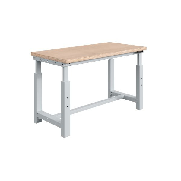Etabli SOFAME SI, réglable en hauteur électriquement, L 1200 x P 750 x H 740 à 1240 mm, plan de travail multiplex 40 mm, gris clair RAL 7035, W010010802GC