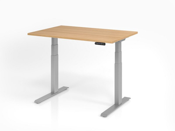 Bureau Hammerbacher XDKB12, 120 x 80 cm, plateau : chêne, épaisseur 25 mm, chant épais en ABS, forme rectangulaire, VXDKB12/E/S