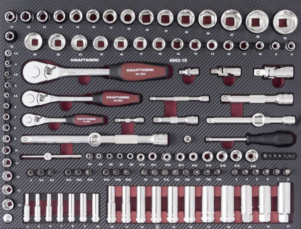 Jeu de clés à douille Kraftwerk EVA avec Ergokraft, 125-t, 4902-10-1