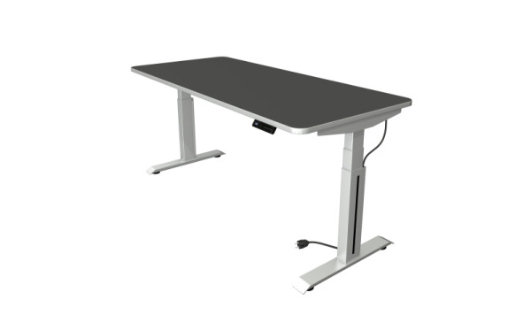 Table assis/debout Kerkmann L 1800 x P 800 mm, réglable en hauteur électriquement de 640 à 1290 mm, anthracite, 10010713