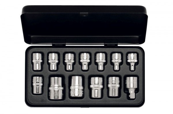 Jeu de clés à douilles ELORA 3/8 "+1/2", TORX®, 13 pièces 5-24 mm, 877-TXE, 0877500102000
