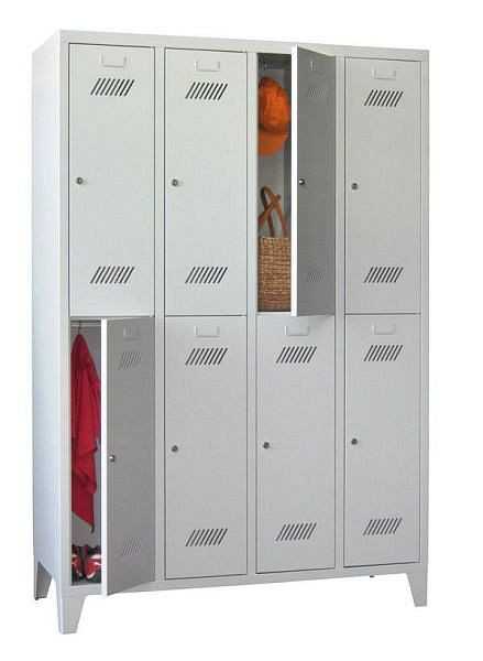 Vestiaire Pavoy sur pieds 1850/500/1200, 4l x 2h, serrure à barillet, largeur de compartiment 300, 60260-423-031-910905