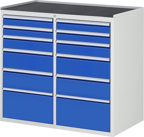 Armoire à tiroirs RAU série 7000, L1145xP650xH1035mm, gauche : 2xH90, H120, 2xH180, H270mm, droite : 2xH90, H120, 2xH180, H270mm, support métallique, 03-LL7.7.7A-MT.11